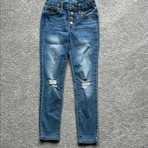 Old Navy Blue Distressed Skinny Jeans